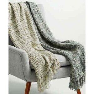 Hallmart Collectibles Plaid Fringe Throw Blanket, 50" X 60"